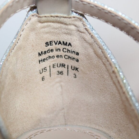 Kelly & Katie Savama Silver Metallic Strappy Heel - Picture 8 of 12